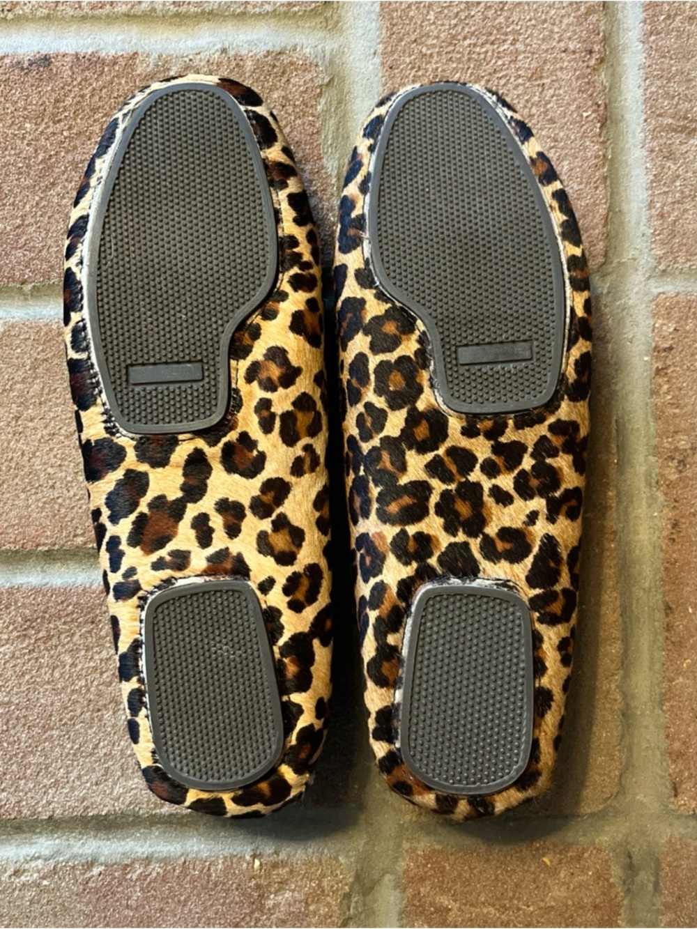 GH Bass Leather-lined Calf Fur Leopard Print Penny Loafers - Women 8.5 - Picture 3 of 11